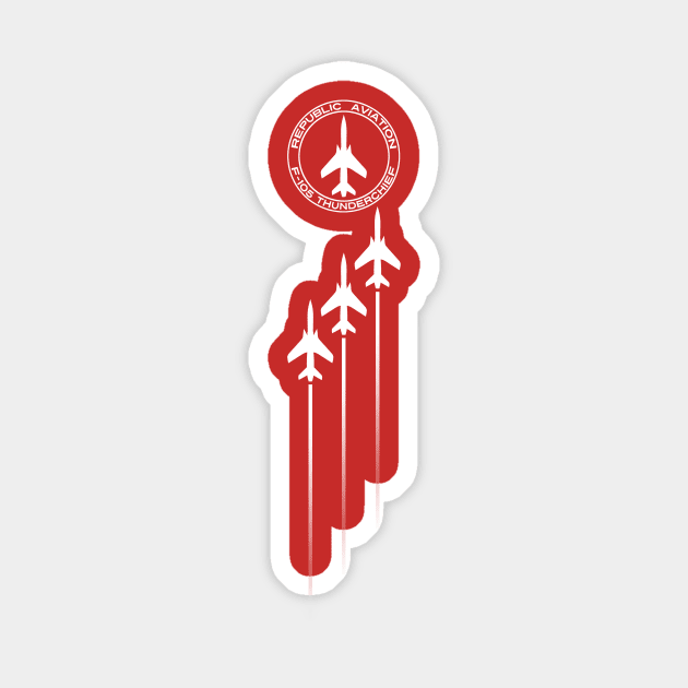 F-105 Thunderchief Vertical Formation Sticker by John_Matthews_Art